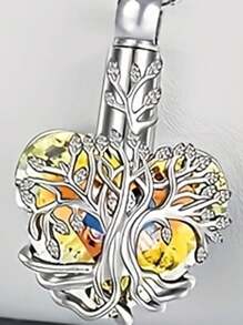 1pc Memorial Love Tree Of Life Pet/Loved One Urn Necklace