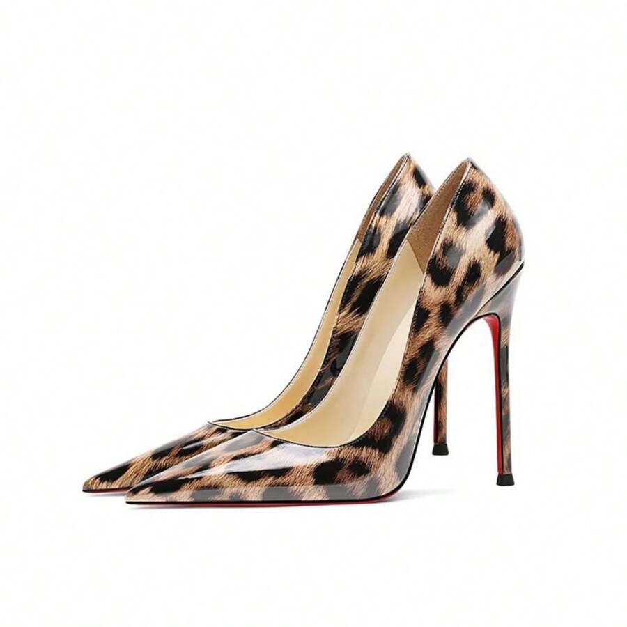 Classic And Fashionable Pointed Stiletto Heels With Leopard Print Show Feminine Charm - Leopard Print 10CM [Standard Edition] - View 1