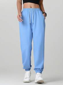 Pantaloni della tuta da donna con tasche e coulisse, pantaloni della tuta da ginnastica per il tempo libero e l'allenamento