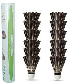 12-Pack Feather Badminton Shuttlecocks With Great Stability And Durability,Shuttlecock Indoor Outdoor Sports Hight Speed Training Badminton Birdie Balls - Black - View 1