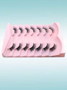 Rikuaild Half Lashes 7 par miękkich naturalnych delikatnych rzęs kocie oko narzędzie do makijażu cienki czarny pasek sztuczne rzęsy przedłużanie
