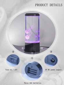 1 件套水母灯，大型圆形 LED 水母灯，变色水族箱灯，USB/电池供电气泡水母夜灯 - 具有生动变色效果的 LED 灯，可用于桌面氛围灯、水母熔岩灯、水母缸灯、助眠夜灯，适用于家庭卧室、房间、办公室 - 变色 LED 水母水族馆氛围灯 - 多色光 - 查看 8