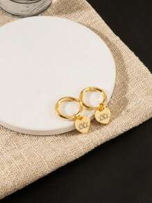 Brincos de coração personalizados, brincos pendurados com nome gravado, brincos com iniciais douradas, presente para madrinha de casamento, brinco para mulheres, presente de aniversário para ela