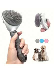 1 pièce Brosse d'épilation à clic unique, traitement rapide des poils d'animaux de compagnie, lavable et facile à transporter