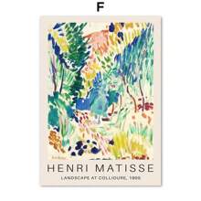 1pc/3PCS Vintage Abstract Matisse Exhibition Mid Century Landscape Posters Prints Wall Art Canvas Painting Picture Living Room Home Decor Frameless Vintage Frame Vintage