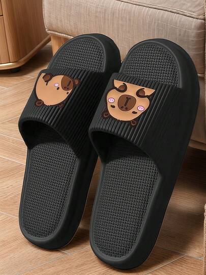 新款时尚简约男士家居拖鞋，休闲日常穿着，厚底透气，柔软舒适，男女通用家居拖鞋 [建议选购大一码，穿着更舒适]