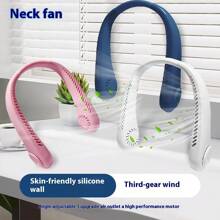 1pc USB Rechargeable Neckband Fan, Outdoor Portable Quiet Neck Hanging Fan With 3 Speed Gear, Gift Package, Outdoor Sports Halter Fan, Extra-Long Endurance Mini USB Fan, Outdoor Cycling Camping USB Rechargeable Mini Fan