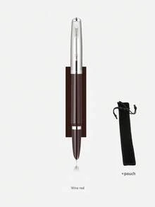 1pc Jinhao 86 Classic Retro Fountain Pen With Pouch, Balanced Weight, Silvery Arrow Clip, Ultra Fine Nib, For Office, School, Daily Writing, 4 Colors To Choose From, Ink Not Included Back To School
