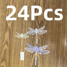 12/24Pcs(12Pcs/Pack) 3D Wall Sticker Dragonfly Party Decoration Festival Supplies Arched Door Decorations DIY Home Room Wedding Decor Table Centerpieces Accessories Valentine's Day Mother's Day 12 Themes For 12 Festival