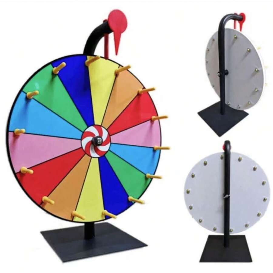 12 Inch Spin Wheel - Heavy Duty Base With 14 Slots Colorful Desktop Spinner - Spinning Roulette Wheel Suitable For Carnival, Trade Shows, Spin To Win Games, Game Prizes - Multicolor - View 1