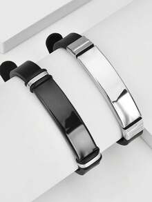 Customized Bracelet - Fashionable Stainless Steel Bracelet For Teenagers, Birthday/Graduation Gift, Personalized Engraved Name Bracelet With Adjustable Cuff, Unique Creative Gift For Boys And Girls, Graduation Gift,Multi-Functional,Ornamental,Letter,Stylish,Modern,Colorful,Cute,Adorable,Casual,Custom,Personalised,Unique,Customized,Ideal Gifts For Him,Ideal Gifts For Her,Halloween Edit,Back To School Fashion