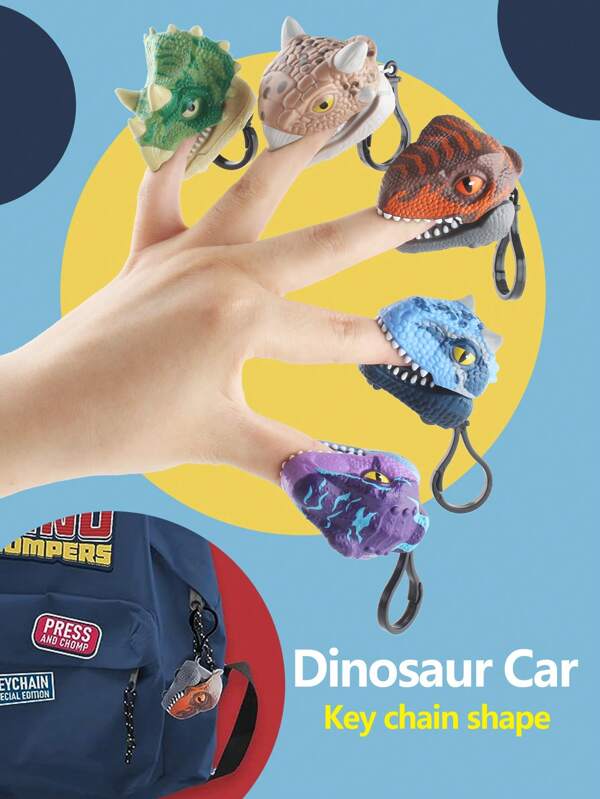 Voiture jouet dinosaure pour garçons et filles, porte-clés, pendentif de sac d'école, pendentif d'arbre de Noël, figurines de dinosaures Jurassiques cartoons tels que le Tyrannosaure Rex, le Tricératops, le Vélociraptor, l'Ankylosaure, le Spinosaure, le Carnotaure. Pendentifs de jouets, porte-clés. Idéal pour des cadeaux de fête intéressants et raffinés pour les enfants.
