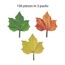 3pcs/150sheets Tree Leaf Shaped Sticky Notes. Realistic Leaf Memo Pads, Student Stickers, Bookmark Stickers, Maple Leaf Decorative Stickers, Message Stickers, Wish Wall Stickers. - Multicolor - View 10