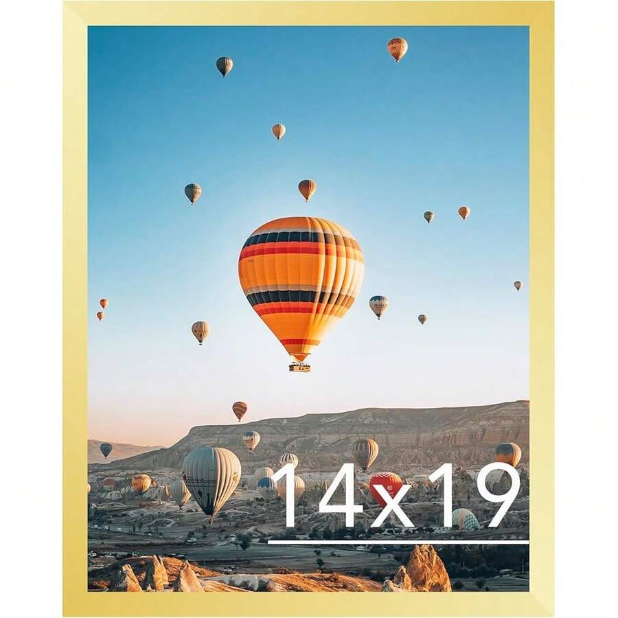 New 14x19 Picture Frame Gold For Poster Photo Picture, Horizontal And Vertical Formats For Wall Hanging, 14 X 19 Wall Gallery Poster Photo Frame Shatter Ristant Plexiglass,Gold - Gold 14x19 inch - View 1