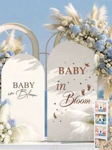 Vòm trang trí màu be hai mặt, kích thước 6ft, 6.6ft, 7.2ft - Vòm trang trí bằng vải spandex phủ, phông nền hình vòm tròn, spandex, nhãn dán "Baby In Bloom", bảng trang trí tiết lộ giới tính (bé gái hoặc bé trai), trang trí tường cho bà bầu, trang trí đám cưới, tiệc sinh nhật, lễ tốt nghiệp, màu trắng - Nhiều màu - Xem 2