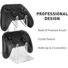 Dual Controller Stand, Game Controller Holder, Dual Control Bracket, Compatible With PS4/PS3/, One, Desktop Game Pad Stand And Accessories, Building Your Gaming Fortress - Transparent - View 9