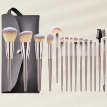 17P/15P Professional Makeup Brush Set | 3-Color Fibers, Cruelty-Free Face & Eye Brushes, Includes Foundation, Blush, Eyeshadow, Contour & Eyebrow Tools For Flawless Application (Travel Gift For Women)