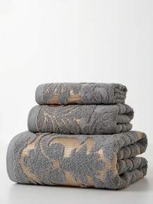 1条轻薄浴巾，灰色简约提花花卉图案，长方形，70*140厘米，适合成人游泳沐浴，也可作34*74厘米手巾或34*34厘米手帕使用。速干吸水，柔软舒适，适用于浴室、厨房、旅行、送礼、健身房、海滩、酒店、美容院等场所，也可用于酒店运动、家居护理等。 - 灰色 - 查看 10
