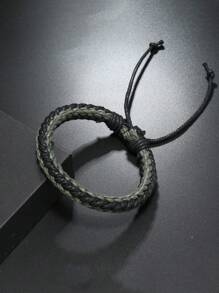 1pc Handmade Woven Paracord Bracelet, Camouflage Pattern, Fashionable Outdoor Wrist Band For Men & Women, Suitable For Daily Wear And Gift