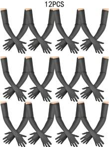 D EXCEED 1/12 Pair Women's Halloween Gift 50s Long Stretch Opera Party Gloves - 1920s Flapper Gatsby Costume Accessories Velvet Tea Party Elbow Gloves Bridal Evening Dress Halloween Party Gift Mother Day Gift