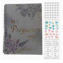 新手妈妈的孕期日记 - 孕期书籍和计划本 - 孕期必备 - 包含日历、贴纸和纪念品口袋 - 最佳迎婴派对、性别揭晓、准妈妈生日礼物、婴儿装饰、婴儿用品