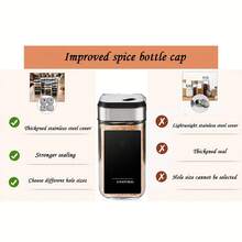 SAEIV 12 Square Spice Jars, 120ml Spice Jar Set (With Shaker Insert), Spice Shaker With Twist-Off Lid - Strong Closure, Stainless Steel Spice Storage Box (With Funnel, Label, And Pen)