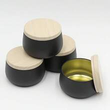 8 Peças Potes de Vela com Formato de Barriga Grande, Revestimento Preto e Estampa de Madeira de 4 Oz, Potes de Armazenamento DIY para Adultos, Potes de Vela Artesanais DIY, Lembrancinhas de Festa, Decorações de Quarto, Decoração Doméstica, Melhor Escolha para Iniciantes e Hobby, Perfeito para Presentes de Natal, Halloween, Páscoa, Ação de Graças e Dia dos Namorados.