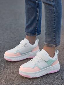 1 Pair Kids Detachable 2-In-1 Roller Skates With Thick Sole Round Toe Low-Top Hook And Loop Design, Versatile 4-Wheel Roller Skating Shoes For Children, Suitable For All Seasons