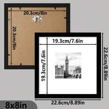 1 件/3 件套装方形简约设计相框，4x4 英寸、5x5 英寸、6x6 英寸、8x8 英寸，带随机纸板插件，非常适合情人节或节日礼物