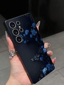 花朵 1 件蓝色印花防摔防滑黑色保护手机壳适用于 Galaxy A04e/A05s/A13/A14/A15/A34/A35/A50/A52/A53/A54/S21/S22/S23/S24/S25/S25Ultra - 黑色 - 查看 5