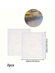 1pc/2pcs Transparent Furniture Dust Cover, Wardrobe Sofa Protective Film, Renovation Plastic Dust Cover, Paint Spray Dust Cover - Clear - View 16