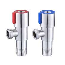 Stainless Steel Angle Valve Set, 3-Way Diverter For Toilet, Faucet, Water Heater, Universal 4 Split Pipe Thread Interface, Adjustable Water Flow, Cold Hot Water Stop Valve, Faucet Inlet Shut Off Valve, Centerset Mount, Built-In Water Filter, No Connector Thread Standard