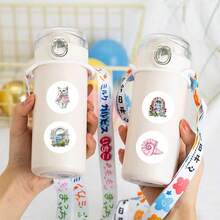 500 piezas Rollo de adhesivos color rosa, pegatinas estéticas de dibujos animados, pegatinas vintage, pegatinas Y2K, pegatinas lindas de Cutecore, pegatinas de vinilo resistentes al agua para botellas de agua, computadoras, portátiles, teléfonos, equipaje, cuadernos, refrigeradores - Multicolor - Ver 6