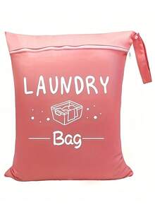 带拉链的防水洗衣袋 - 超大涤纶可洗干湿两用储物袋，适用于脏衣服、健身服、泳装、瑜伽服、旅行 - 耐用运动器材储物袋 - 便携式旅行袋，男女皆宜！ - 黑色 - 查看 14