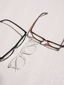 1/3pcs Retro Lightweight Fashion Glasses Set - Fashionable Full Frame Blue Ray Blocking Glasses - Multicolor - View 4