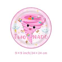 50pcs Tornado Plates Napkins Two Nado Party Supplies Girls 2nd Birthday Tableware Set Two Years Olds Disposable Paper Dinnerware Serves 10