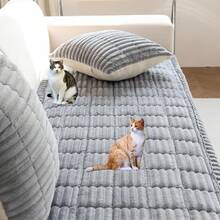 Mivnue Pet Couch Cover, Couch Covers For Dogs, Washable Dog Sofa Covers Couch Protector, Fuzzy Non Slip Couch Slipcover Pet Friendly (Brown, 27.6" X 59.1") - 淺灰色 - 查看 5