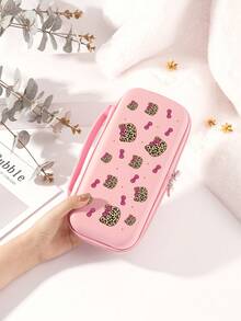 1pc Leopard Print Cat Eye Bow Design Protective Case, Compatible With Switch 2 (2025), For Switch NS/Switch OLED/Lite, Suitable For Switch 2 Game Console Accessories, Storage Bag, Switch Protective Case, Romantic Gift For Switch Players - Pink - View 6