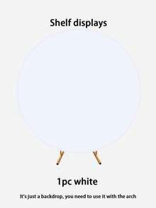 5.9 英尺（约 1.8 米）圆形拱门，白色圆形背景罩，Oh Baby 金色贴花，配套婚礼拱门花 - 可调节聚酯拱门背景罩，适用于婚礼拱门，婴儿洗礼生日派对摄影装饰，适用于男孩和女孩派对装饰