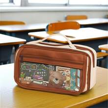 For LABUBU,Back To School Stationery Large Capacity 9-Layer Pencil Case, Cute Pencil Case Stationery, School School Supplies Stationery Set Pencil Holder Pencil Case Pen Holder,Multifunctional Large Capacity Expandable Pencil Case, Big Capacity Twill Fabric Stationery Storage Bag With Pen Slot