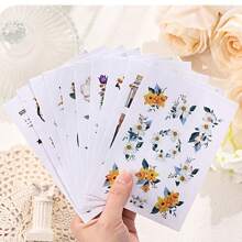 Libro de pegatinas con estampados florales vintage - Colección retro de motivos botánicos y humanos | 20 hojas artísticas con diversos diseños de plantas, flores y figuras | Perfecto para diarios hechos a mano, scrapbooks, fundas de teléfono y manualidades DIY