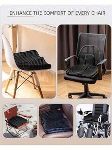 Thicker Gel Seat Cushion, Seat Cushion For Office Chair Big, Gel Chair Cushion, Gel Cushion For Wheelchair Soft, Gel Car Seat Cushion Breathable, Seat Cushion For Hip Pain For Long Sitting (Black) - Black - View 9