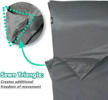 Frelaxy Sleeping Bag Liner, XL Travel Sheet &Amp; Camping Sheet For Backpacking, Hotel, Hostels &Amp; Traveling, Comfy &Amp; Easy Care, Full-Length Zipper/No Zipper - Dark Gray - No Zipper - View 3
