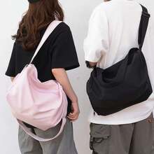 Women's Canvas Shoulder Bag, Large Travel Bag, Yoga Sports Bag, Fashion Handbag, 2024