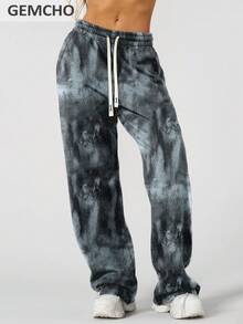 GEMCHO 女士涤纶运动裤，带口袋，针织面料略带弹性，休闲跑步裤，运动服，适合所有季节 - 彩色 - 查看 2