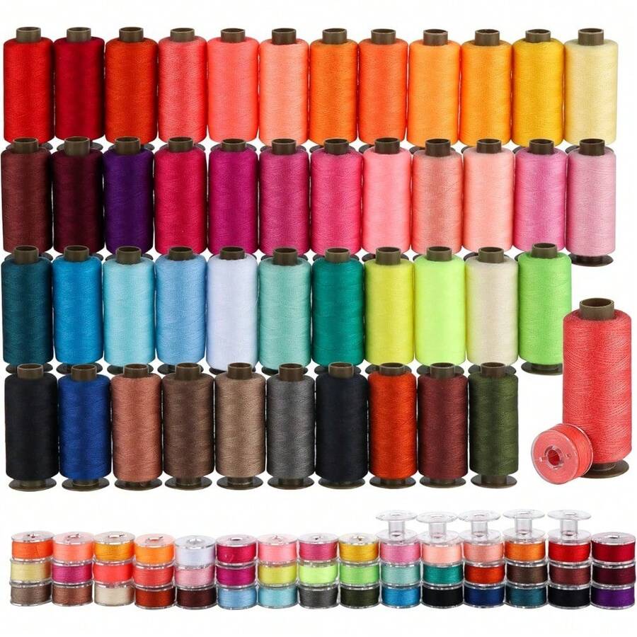 Local Delivery-Local Delivery-Ilauke 95Pcs Bobbins Sewing Thread Kits, 400 Yards Per Polyester Thread Spools With Case 45 Color Prewound Bobbin For Sewing Supplies, Emergenc And Travel, Hand & Machine Sewing - 45 - View 1