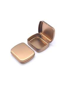 1pc Empty Tinplate Storage Case, Vintage Hinge Mini Box, Small Candy Case, Portable Packaging Tin Box, Outdoor Travel Supplies, Home Organization And Storage Supplies - Multicolor - View 27