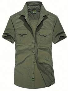 Camisas masculinas respiráveis para pesca,  com proteção solar e secagem rápida, com vários bolsos para pesca ao ar livre, camisas de pesca