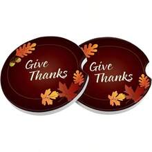 nuevoMaple Leaf - Juego de 2 posavasos de coche pequeños de 6,5 cm absorbentes de piedra para el día de Acción de Gracias, soporte para tazas de bebidas para mujeres y hombres, accesorios para automóviles - caballo de mar - Ver 14