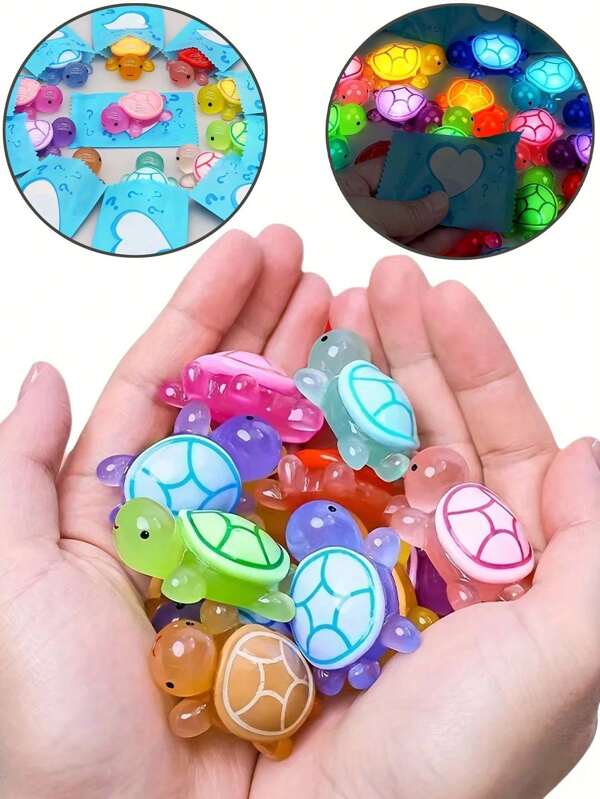 50 Stücke Nachtlicht 3D Schildkröte Überraschungstüte - einzigartige DIY Handwerksarbeiten und Party Geschenke (zufällig)